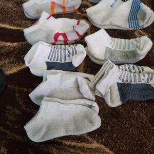 Kids White and Gray Athletic Socks